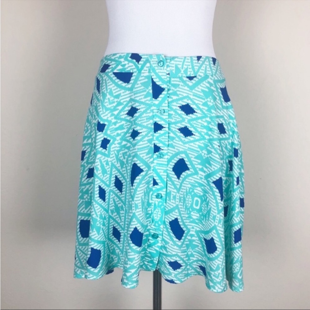 LA Hearts Button Front Geometric Patterned Skirt - Size Large